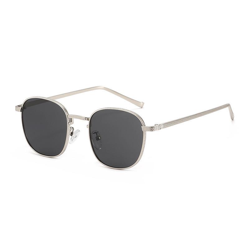 Fashion Square Metal Sunglasses For Women Men Blockage With Gray Lenses For Outdoor Activities