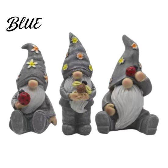 Weather Resistant Outdoor Decor Halloween Garden Gnome Figurine Vintage Flower Mushroom Elf Dwarf Statue Pastoral Figurines for Patio Yard,