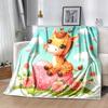 1pc Cute Animals Printing Lightweight Flannel Blanket, Comfortable and Warm Blanket, for Camping Sofa Bed and Couch Office, In All Seasons