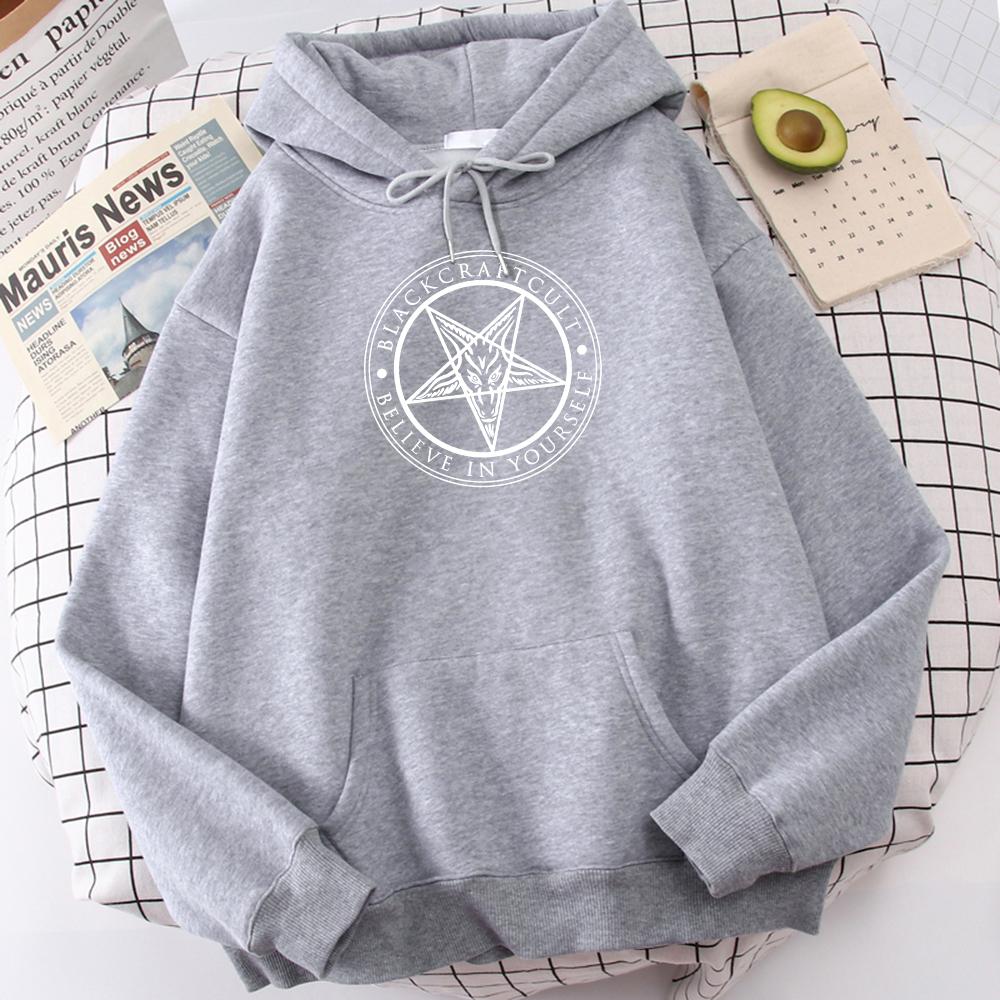 Pentagramm Gothic Okkult Satan Bedruckte Sweatshirts Mann Einfache Lässige Hoodies Street Lockerer Hoodie Neu Fleece Herbst Sportbekleidung