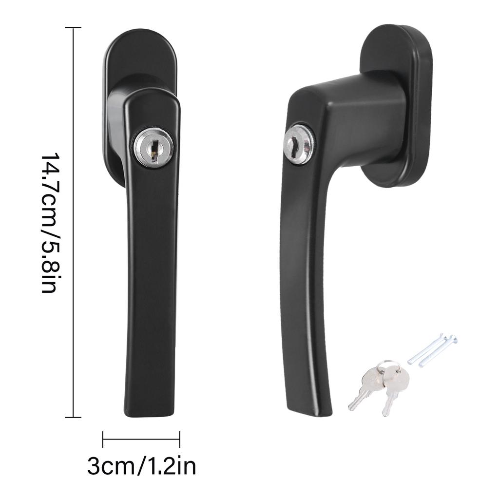 Lockable Window Handle With Key & Screws Shed Door Handle Lock Stainless Steel Lockable Replacement Handle Enduring