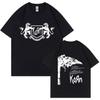 Rock Band Korn Graphic Print T Shirts Male 90s Alternative Nu Metal Music Tshirt Unisex Fashion Vintage Oversized Pure Cotton Tees