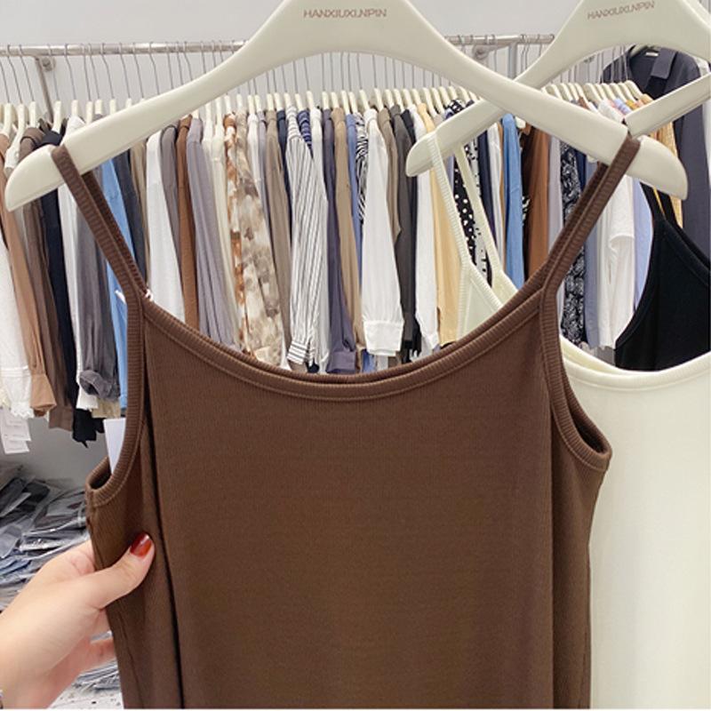 High Quality High Elastic Thread Cotton Halter Dress Women's Summer Bottom Lining with Vest Long Dress