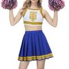 Frauen Cheerleader Kostüm Uniform Mädchen Cheerleading mit Faltenrock Set