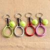 Tennis Racket Ball Lovely Alloy Pendant Key Chain Hanging Ornament Silver