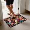 Roses Bathroom Rug Super Absorbent Diatomaceous Earth Bath Mat Non-Slip Door Mat Floral Floor Mat for Kitchen Entrance Shower Bathtub