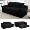 Two-Seater Sofa with Memory Foam - No Assembly Required, 2-in-1 Function, Corduroy Cover - Compact Sofa for Small Spaces, Home Office and Bedroom