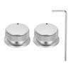 Uxcell Potenciômetro de Alumínio Botão Universal de Controle de Volume e Tom com Indicador de Seta para Guitarra e Botão Prateado de 2 Peças, 1/4" (6mm) Baixo, 13/16"