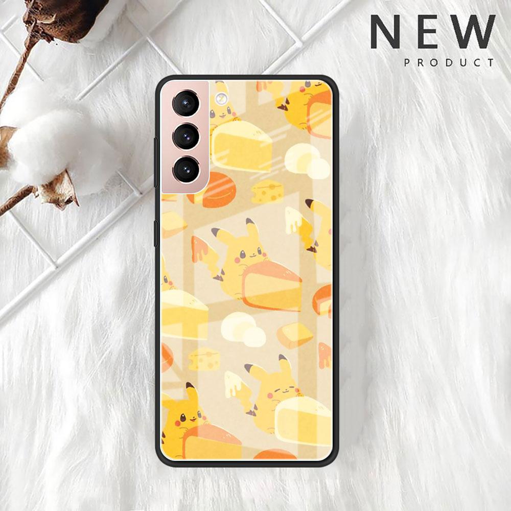 Pokemon Glass Case For Samsung Galaxy S22 S20 FE S21 Plus Phone Cover S10 5G S9 Note 20 Ultra 10 Lite Shell