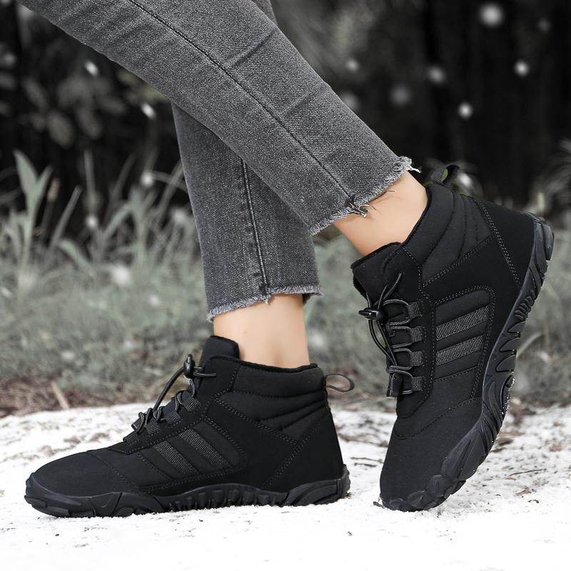Warm Snow Boots Plush Cotton Shoes Non-slip Winter Outdoor Sneakers Ankle Boots Barefoot Walking Hiking Sports Shoes