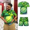 Fun and Creative Watermelon 3D Printed T-shirt, Summer Personalized Trend Short Sleeved Top, Men's Casual and Fashionable Round Neck Clothing