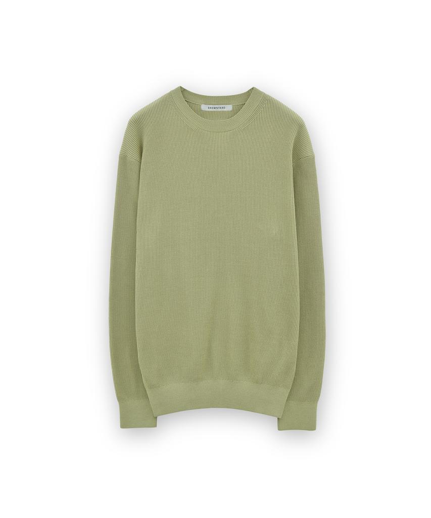 Beulaunyadeu High Density Crewneck Knit, Olive Gray