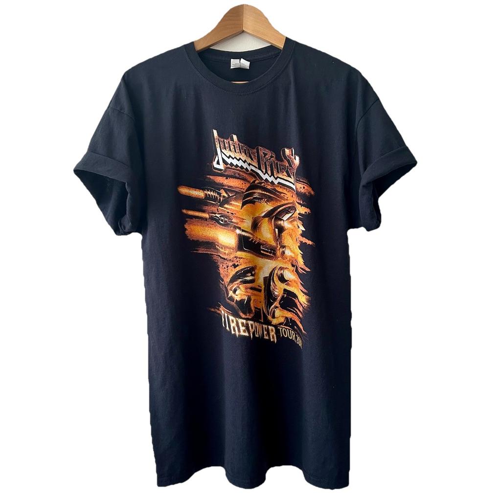Judas Priest Firepower Tour 2018 T-shirt Poly Cotton Black Mens Unisex Size XL