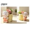 Cartoon Sheep Succulents Pot Cute Lamb Planter, Carring Bag Plant Pot, Healing Style Holder Small Resin Flower for Succulents, Houseplants,