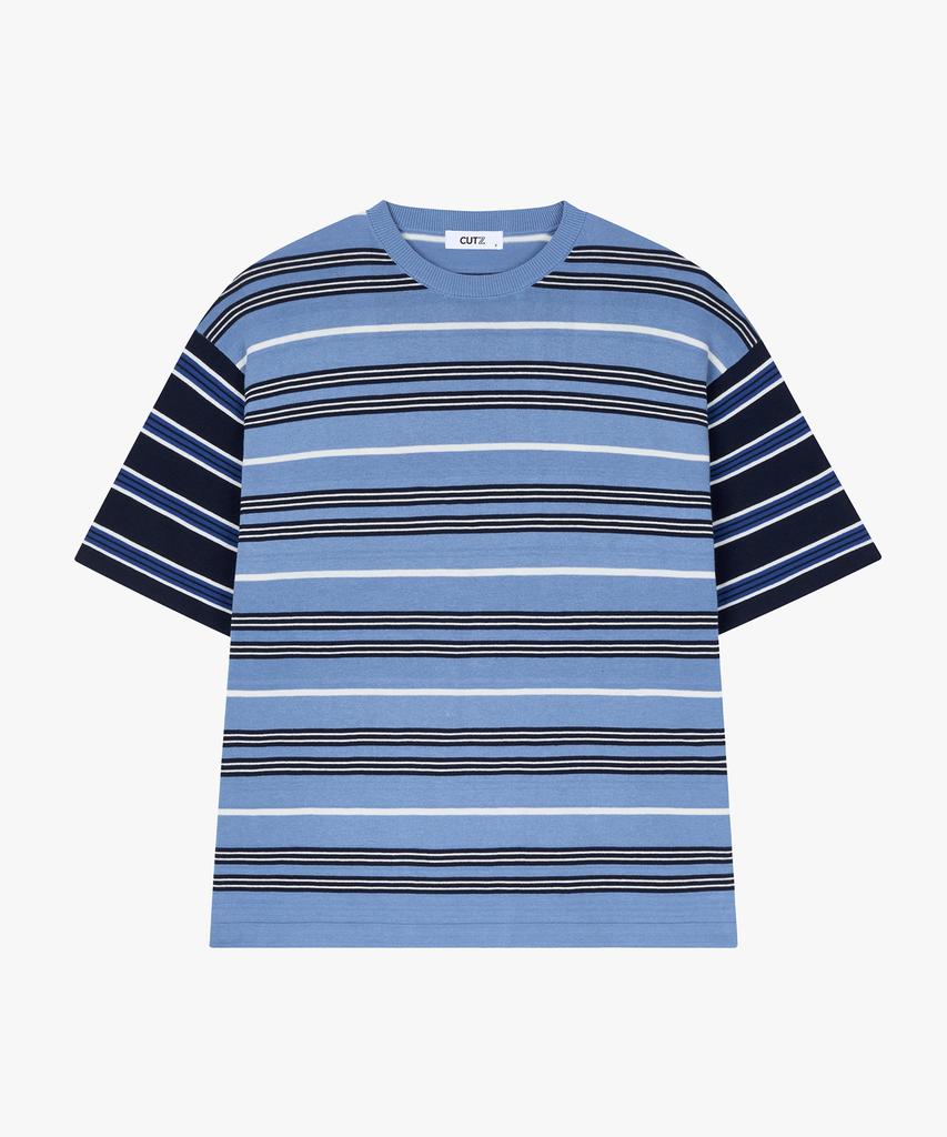 CUTZ Multi-Stripe Short Sleeve Knit (Grey)