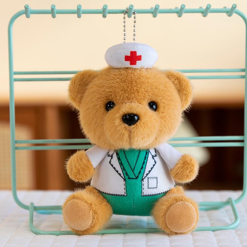 Polizei Panda Bär Plüsch Schlüsselanhänger - Verkehrspolizei, Feuerwehrmann, Arzt Teddy Varianten