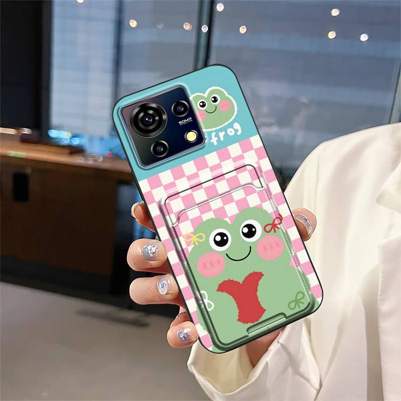 Card slot TPU Phone Case For ZTE Blade V50 Vita Waterproof protective Fashion Design Cartoon Cute Anti-knock Soft case