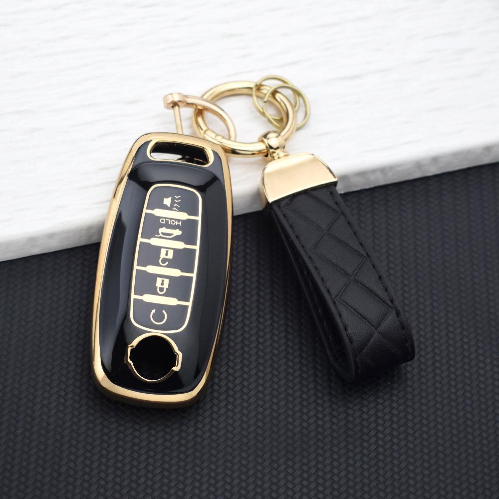Tpu Key Fob Cover For Nissan Rogue Kicks Pathfinder Qashqai J12 Ariya Altima Premium 5 Buttons Soft Key Case Holder Accessories