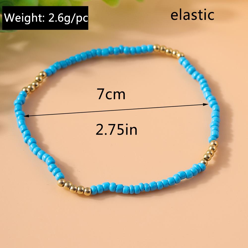 Bohemian Handmade Colorful Beads Anklet Summer Beach Beaded Ankle Bracelet Women Girls Holiday Jewelry Gifts