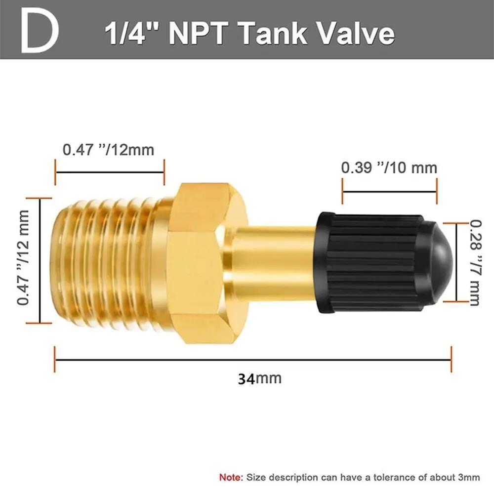 1/4 NPT 1/8 NPT M10 Luftkompressortanks Füllventil Korrosionsbeständiges Messing Automobil-Reifenventileinsatz Reifen Kupferventil