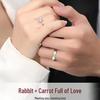 Mingjie Cute Rabbit Couple Rings: Adjustable Pair for Men & Women, Ideal for Birthdays, New Year & Christmas Gifts.