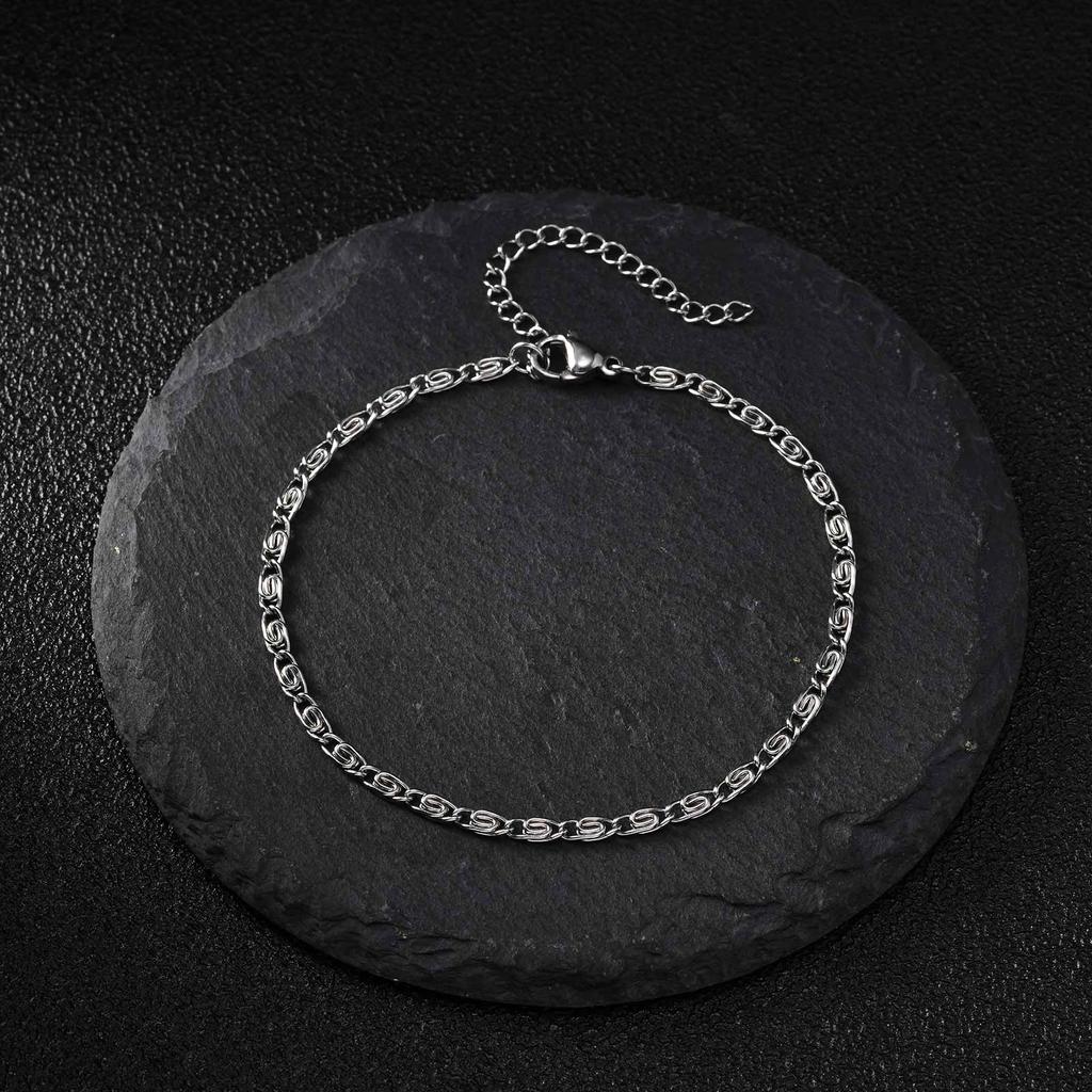 Vnox Edelstahl Gold Silber Farbe Büroklammer Gliederkette Armband für Männer, Verstellbar 18-23cm, 2.5mm Breite Punk Schmuck Geschenke