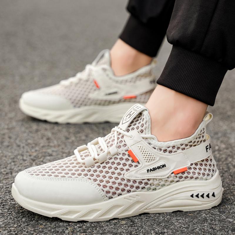 Mens Shoes Summer Breathable Sneakers Fashion Men's Sandals Casual Sports Lightweight Walking Mesh Shoes Mens Cheap Beige