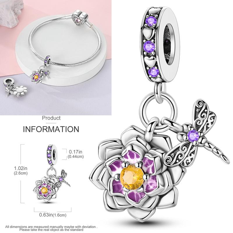 Copper Metal Dragonfly Butterfly Pendant Bead Component Charm Bead Components Bead Component Compatible With Authentic Original Bracelet High Quality