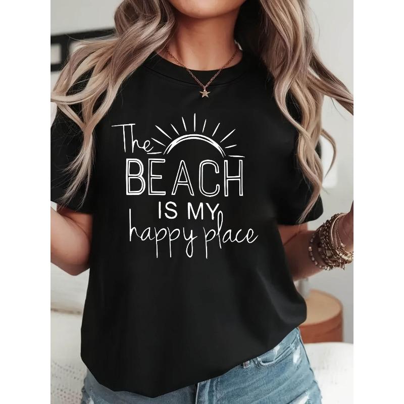 Conveying A Relaxed and Atmosphere of A Beach Vacation, The Design Features 'THE BEACH IS MY Happy Place'.