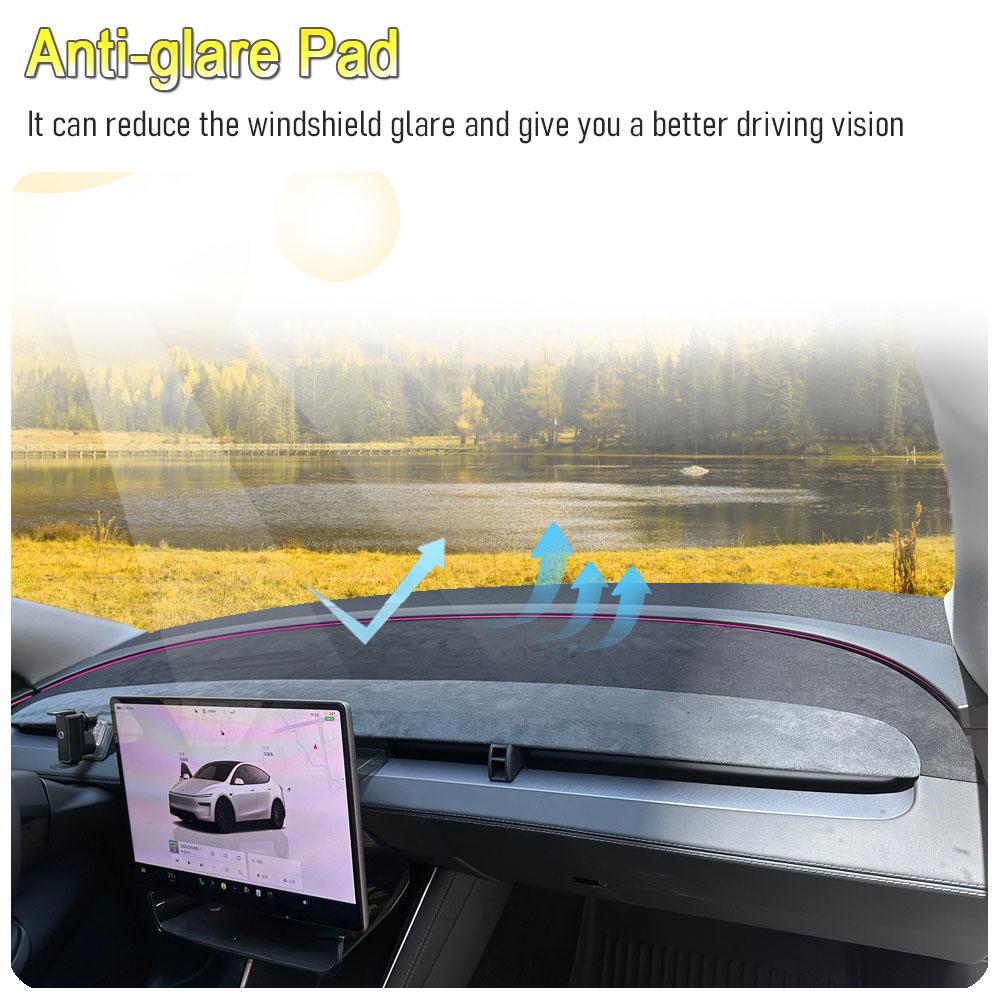 For Tesla Model Y Juniper 2026 2025 Dashboard Cover Anti-Glare Dustproof Suede Center Console Dash Pad Mat Sunshade Accessories