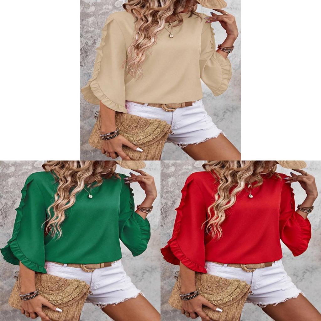 Urban Style Women Blouse With Lace Details For Spring Summer Casual Wear