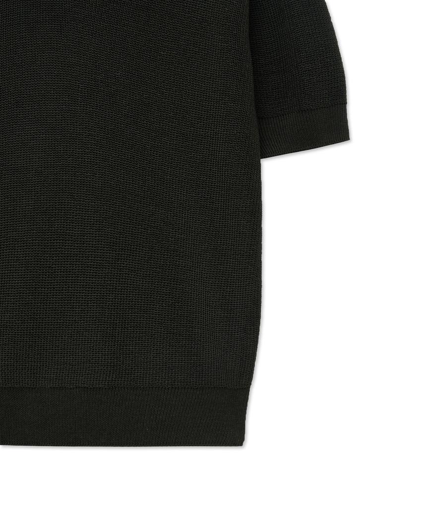THE SATURDAY EVENING POST Crop Polo Knit_Charcoal