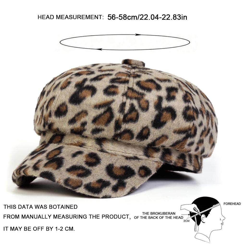 Beret School Old Vintage Autumn Spring Hat Newsboy Brand Latest Fresh Personality Print Leopard Plush Neutral Gender Women Men For Hats Wild
