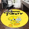 Custom Name Tweety Bird Printed Round Rug Carpet Chair Rug Area Rug Entryway Doormats,for Office Chair Living Room Bedroom Kitchen Room.
