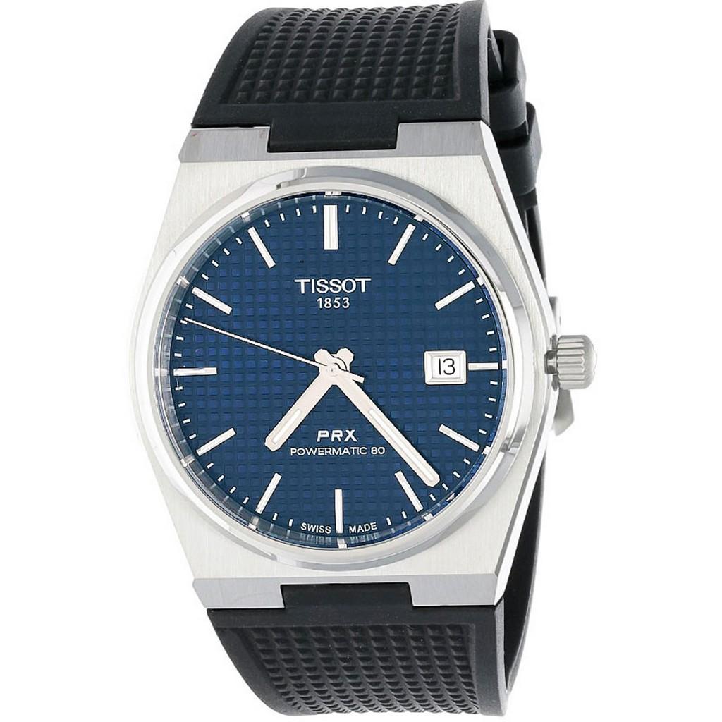 Tissot PRX T-Classic Powermatic 80 Kautschukarmband blaues Zifferblatt Automatik T137.407.17.041.00 100M Herrenuhr
