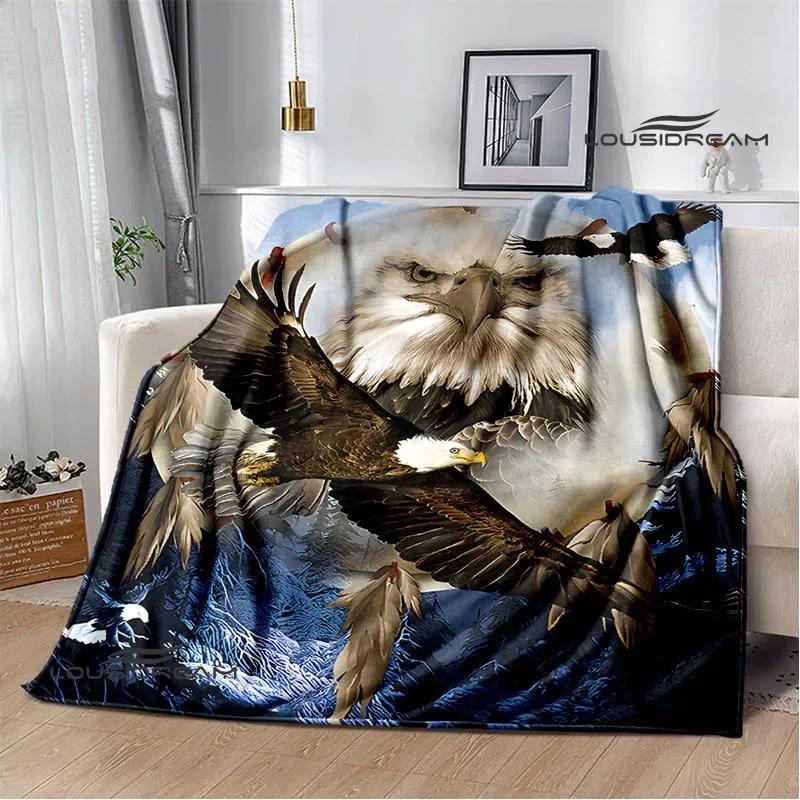 3D Eagle Printed Blanket Picnic Blankets Flange Warm Blanket Soft and Comfortable Blanket Bed Linings Birthday Gift