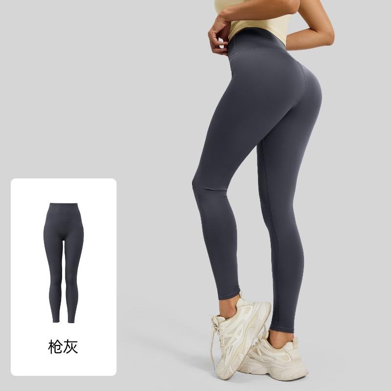 Juyatang No Embarrassment Line Persika Rumpa Hög Midja Rumplyft Hög Elasticitet Naken Löpning Fitness Dam Yoga Byxor