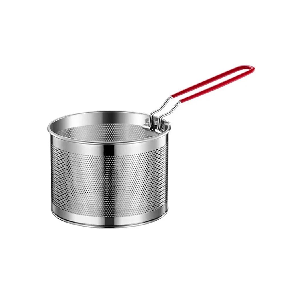 18cm Vegetable Steamer Stainless Steel Strainer Basket Food Boiling Basket Medium-sized Pot Fit Removable Handle