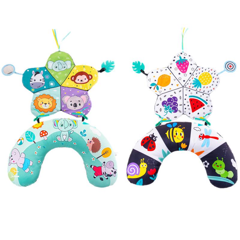 Baby U-Shaped Prone Pillow for Tummy Time & Head Lifting Training