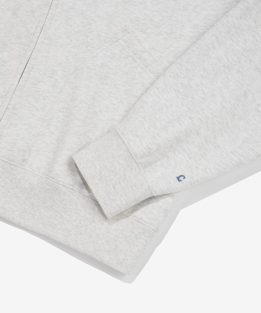 COVERNAT Small Logo Zip-Up Hoodie Heather Grey