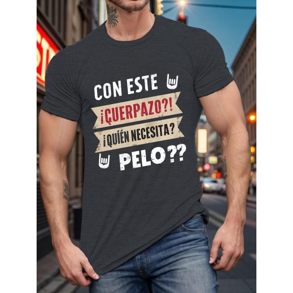 New Cartoon Duck Print Men's Crew Neck T-Shirt Street Style Men's Urban Fashion Short Sleeve Top Summer Casual Everyday T-Shirt