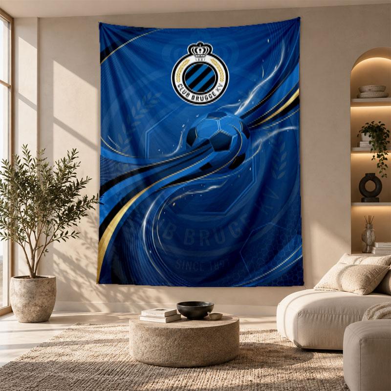 Dekoratív falikárpit, Club Brugge FC nyomtatott fali műalkotás, Könnyű falra akasztható hálószoba hátteréhez
