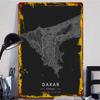 Dakar Senegal City Map Metal Wall Art Modern Minimalist Home Decor Living Room Study Room Background Hanging Decoration