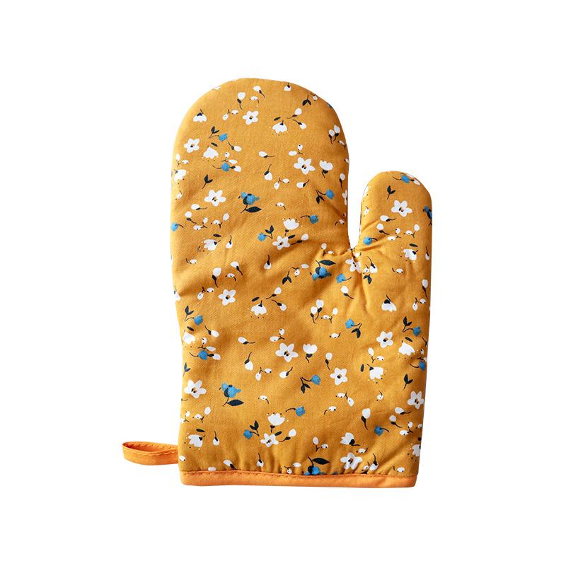 Microwave Baking BBQ Glove Cotton Cute Oven Mitts Heat Resistant Linen Potholders Non-slip Kitchen Cooking Tools