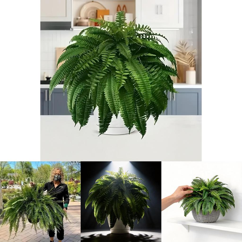 Boston Fern Plant With Silk Leaves For Wedding Decor And Home Garden Enhancements