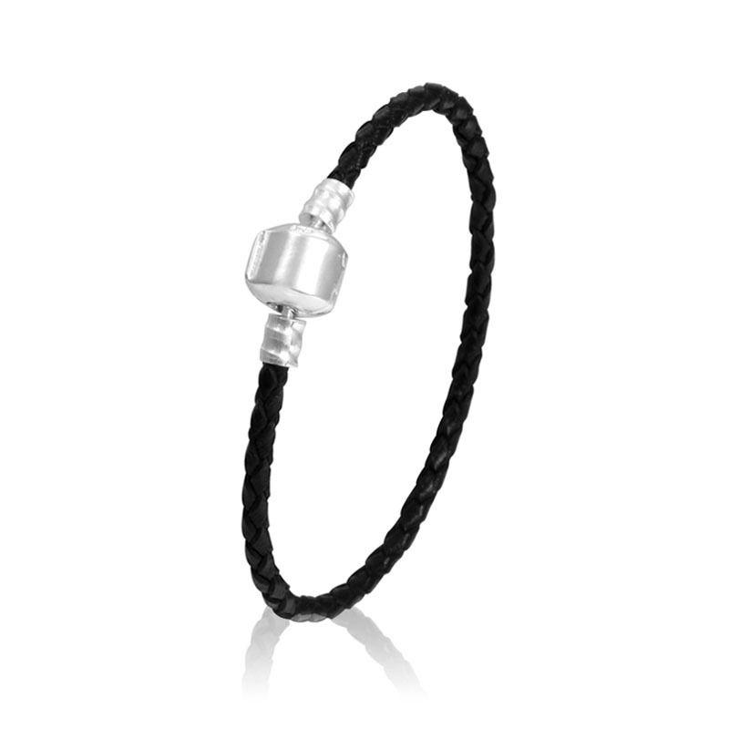 Unisex Braided Leather Wristband With Sleek Titanium Steel Magnetic Clasp Bracelet