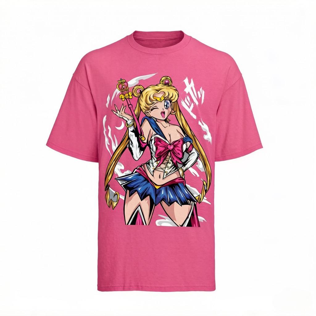 Pretty Soldier Sailor Moon Comic style T-shirt Summer Century Children's and Parental Clothing