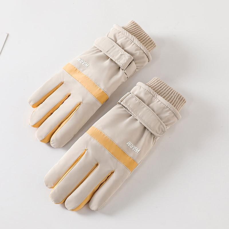 Warm Gloves for Women Plus Velvet Windproof Waterproof Non Slip Outdoor Cycling Bicycle Cold Proof Touch Screen Winter Gloves