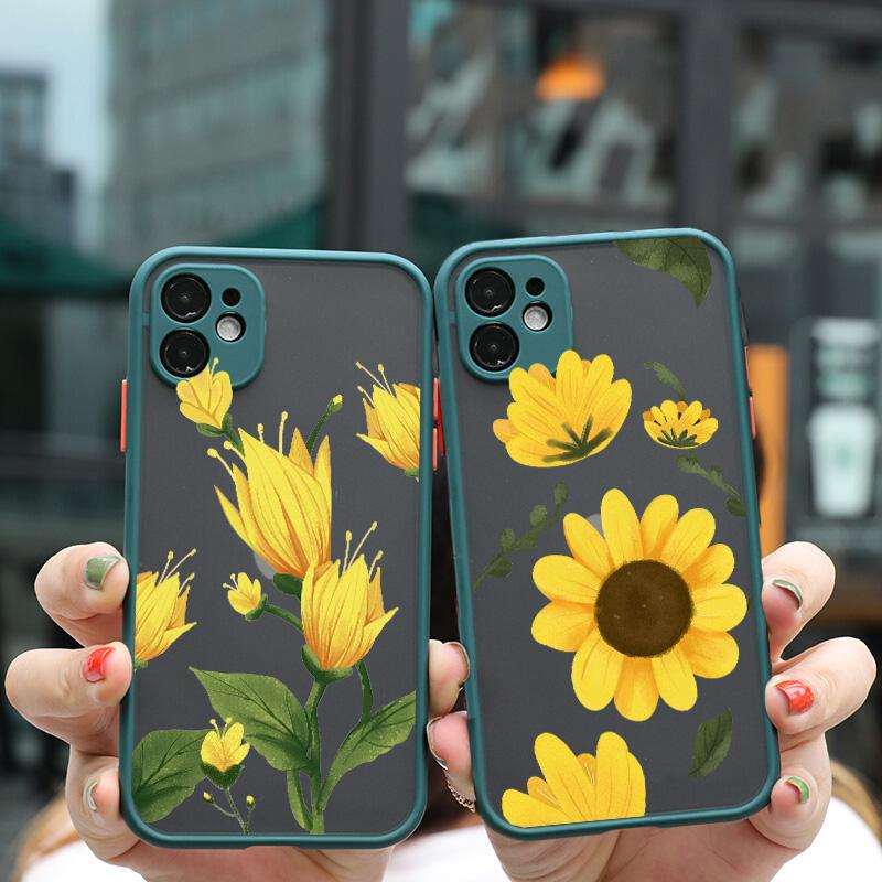 Blume Sonnenblume Chrysantheme Handyhülle Für iPhone 16 15 12 11 13 14 Pro Max XS XR X 15 14 7 8 Plus SE2 Stoßfeste Rückabdeckung