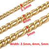 2meters 1Meter Gold Color Stainless Steel Chains for Jewelry Making DIY Necklace Bracelet Choker 2.5mm 4mm 5mm Chain Wholelsale